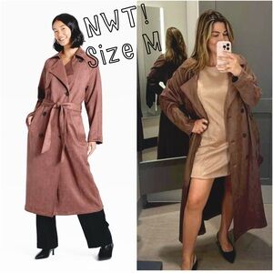 NWT!  Medium:  ‘a new day’ Women's Faux Suede  Trench Coat